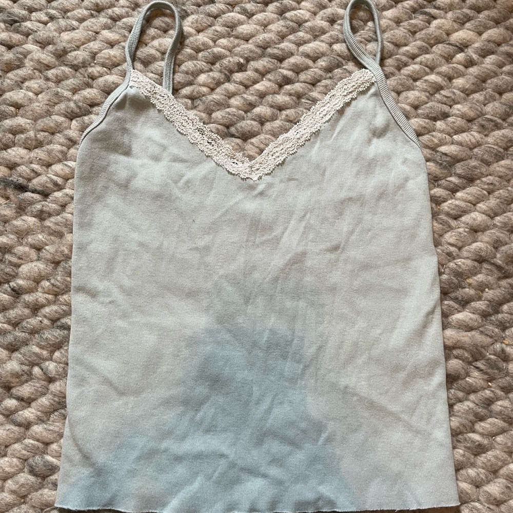 John Galt Mint Nicolette Lace Tank Top